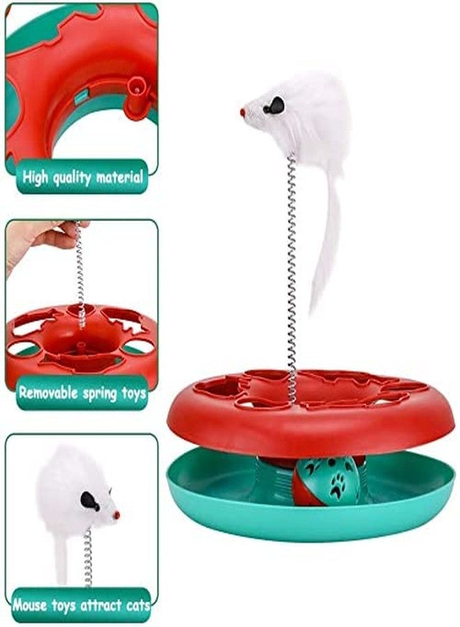 Pups&Pets 360° Motion Elastic Feather Mouse Catch Cat Toy to Exercise and Inside Spinning Ball and Mouse Toy for Cat and Kitten - Image 2